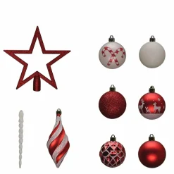 Karaca Home Christmas Spaß Rot Stern Kopf Baumschmuck Set, 19 Teilig Rot02 Online