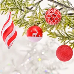 Karaca Home Christmas Spaß Rot Stern Kopf Baumschmuck Set, 19 Teilig Rot02 Online