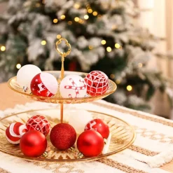 Karaca Home Christmas Spaß Rot Stern Kopf Baumschmuck Set, 19 Teilig Rot02 Online