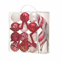 Karaca Home Christmas Spaß Rot Stern Kopf Baumschmuck Set, 19 Teilig Rot02 Online