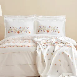 Karaca Home Clarice 100% Baumwolle Doppelbett Duvet-Pike Set Multicolor Multıfarben Best
