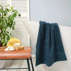 Karaca Home Daily Soft Dunkelöl 100% Baumwolle Handtuch 50x90 cm Benzın Blau