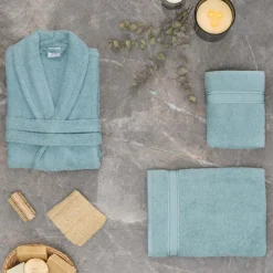 Karaca Home Daily Soft Frau Bademantel, 100% Baumwolle, Petrol, S/M Benzın Discount