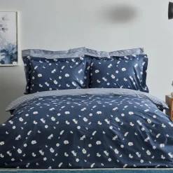 Karaca Home Daisy 100% Baumwolle Einzel Bettbezug Set Indigo Indıgo New