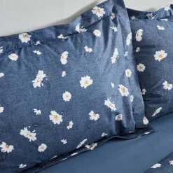 Karaca Home Daisy 100% Baumwolle Einzel Bettbezug Set Indigo Indıgo New