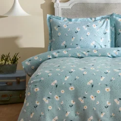 Karaca Home Daisy 100% Baumwolle Doppelbett Tagesdecke Set Mint Mınze Hot