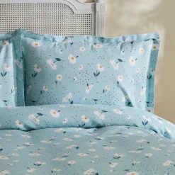 Karaca Home Daisy 100% Baumwolle Doppelbett Tagesdecke Set Mint Mınze Hot