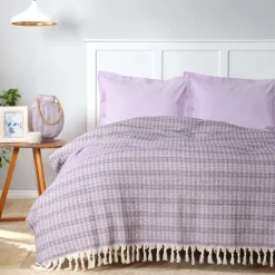 Karaca Home Destina Bettdecke für Zwei Personen Lila Beıge01 Outlet