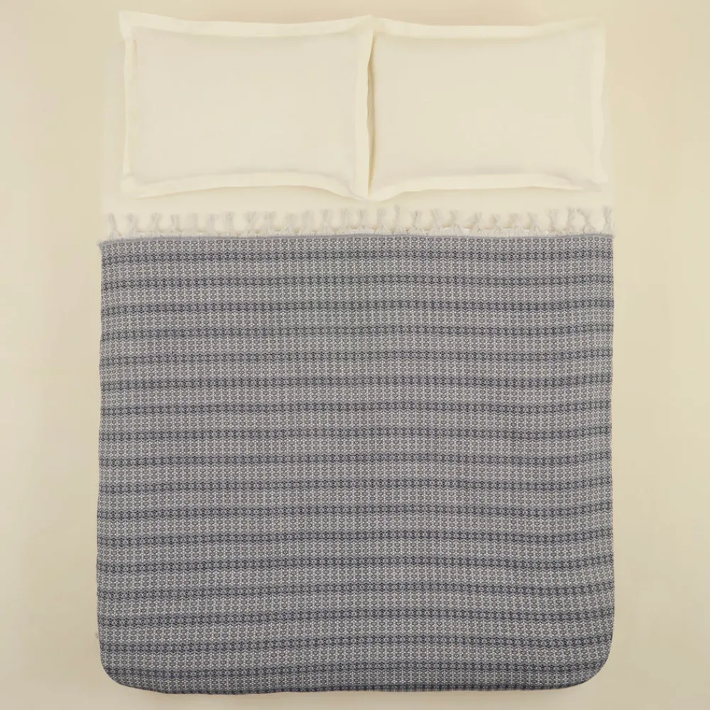 Karaca Home Destina Marineblau Bettdecke für zwei Personen Grau02 Sale