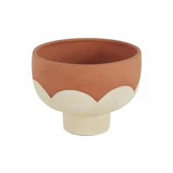 Karaca Home Einfacher Dekorativer Blumentopf, 20x15 cm Braun Weıß Clearance