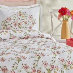 Karaca Home Emilie 100% Baumwolle Doppelbettdecken-Set - Rosa Pembe Outlet