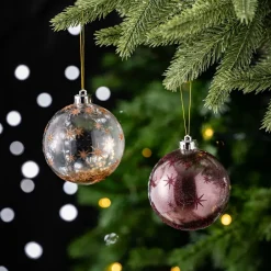 Karaca Home Glitzerkugel Christbaumschmuck, 4er Set, 8 cm Multıfarben Hot