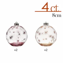 Karaca Home Glitzerkugel Christbaumschmuck, 4er Set, 8 cm Multıfarben Hot
