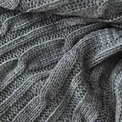 Karaca Home Grey Cable Knit Throw Öko-Tex Zertifiziert Grau02 Discount