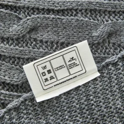Karaca Home Grey Cable Knit Throw Öko-Tex Zertifiziert Grau02 Discount