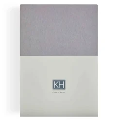 Karaca Home Jersey Fitted Bed Sheet Grey 200x200 cm + 30 cm Öko-Tex Zertifiziert Grau02 Clearance