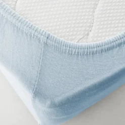 Karaca Home Jersey Spannbettlaken 120x200 cm + 30 cm Öko-Tex zertifiziert Hellblau New