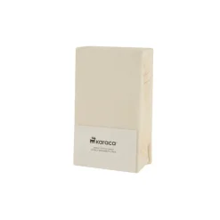 Karaca Home Jersey Spannbettlaken, 160x200+30 cm, Creme Outlet