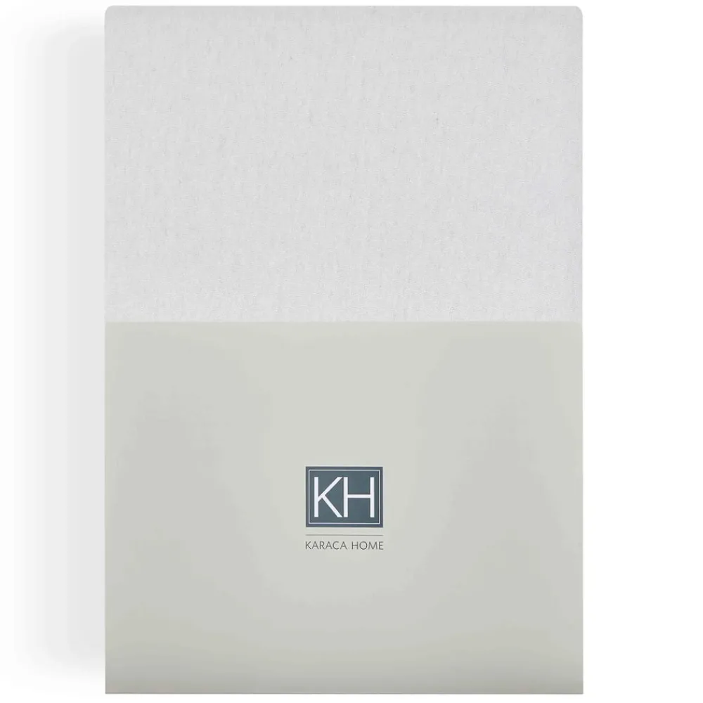 Karaca Home Jersey Spannbetlaken weiß 90x200 cm + 30 cm Öko-Tex zertifiziert Ecru01 Outlet