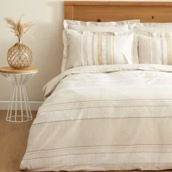 Karaca Home Keira 100% Baumwolle Bettwäsche-Set Beige Beıge01
