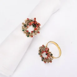Karaca Home Kranz 2 Stück Serviettenring Gold New