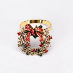 Karaca Home Kranz 2 Stück Serviettenring Gold New