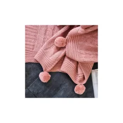 Karaca Home Kreıdefarbıger Rosa Kabelstrıcker Pompom Leıchter Bettbezug Puder Rosa Outlet