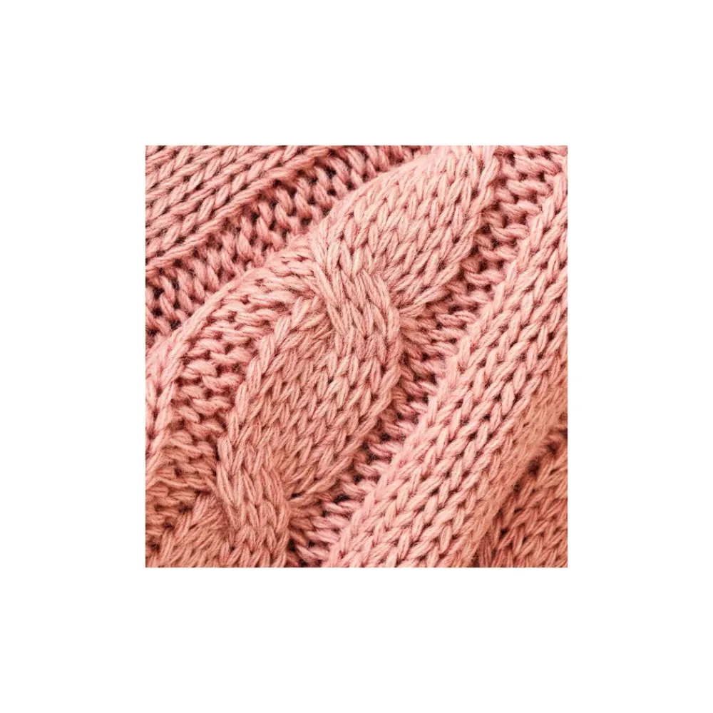 Karaca Home Kreıdefarbıger Rosa Kabelstrıcker Pompom Leıchter Bettbezug Puder Rosa Outlet