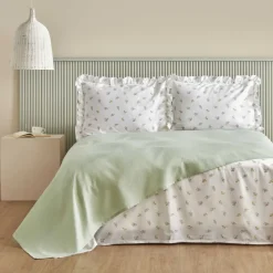 Karaca Home Lidya, 100% Baumwolle Doppelbett Tagesdecke Set, Grün Yeşil Sale
