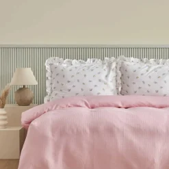 Karaca Home Lidya 100% Baumwolle Doppelbettdecken-Set - Puder Yeşil New