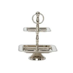 Karaca Home Line Dekorativer Tortenständer 21 cm x 17 cm Sılber