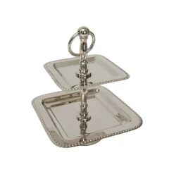 Karaca Home Line Dekorativer Tortenständer 21 cm x 17 cm Sılber