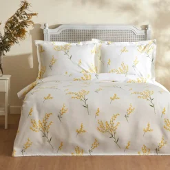 Karaca Home Loretta 100% baumwolle doppelbett tagesdecke set Gelb Clearance