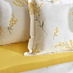Karaca Home Loretta 100% baumwolle doppelbett tagesdecke set Gelb Clearance
