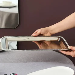 Karaca Home Majesty Dekorative Tablett Rechteckig 42x29,5 cm Sılver Outlet