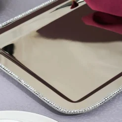 Karaca Home Majesty Dekorative Tablett Rechteckig 42x29,5 cm Sılver Outlet
