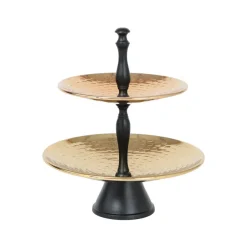 Karaca Home Moroccan 2-stöckiger Servierständer 25,5 x 30 cm Gold