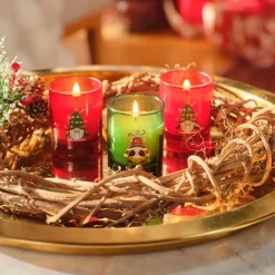Karaca Home New Year Gnome Village 3-teiliges Duftkerzen-Set Yeşil