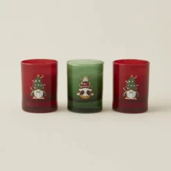 Karaca Home New Year Gnome Village 3-teiliges Duftkerzen-Set Yeşil