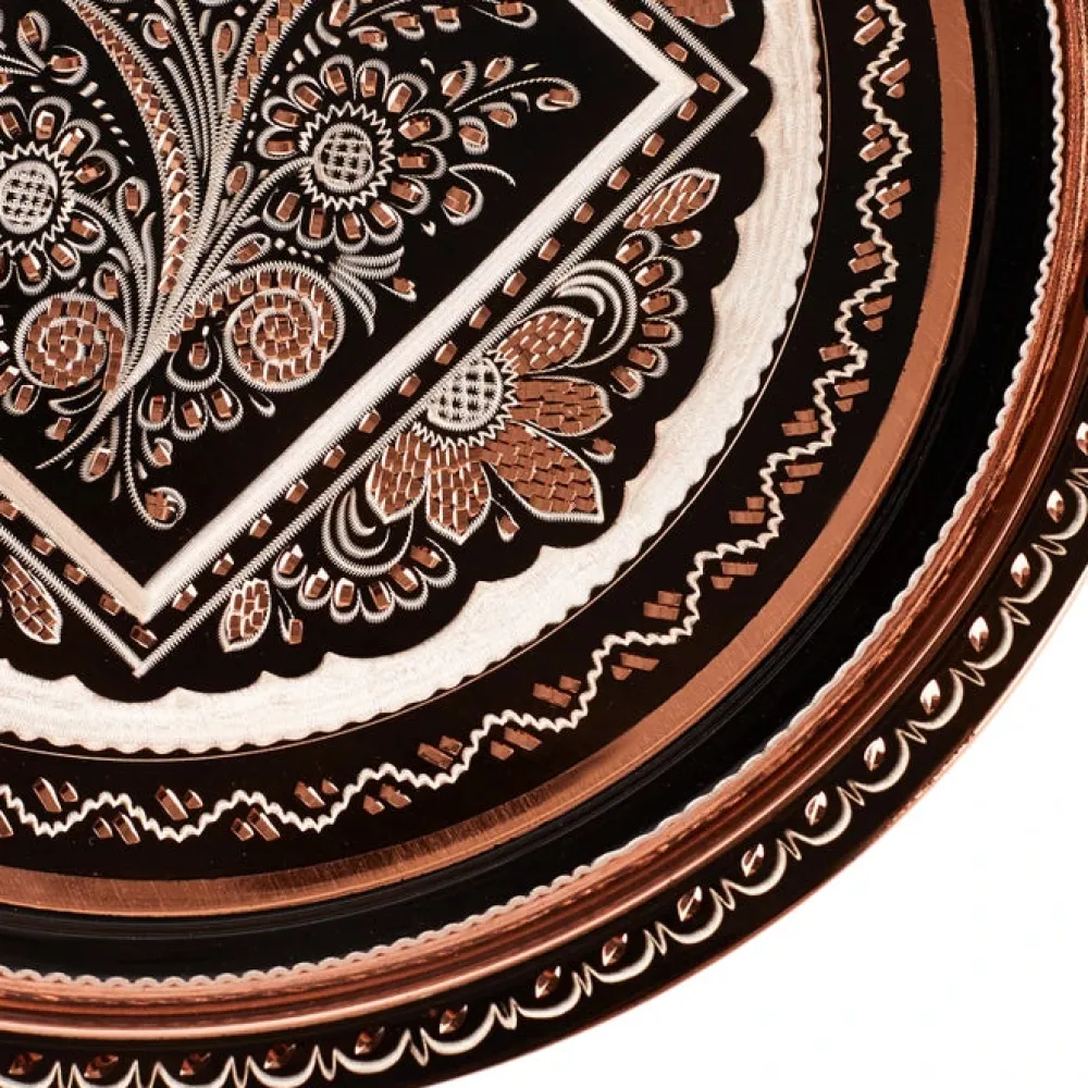 Karaca Home Palace Handgefertigtes Rundtablett Kupfer Online