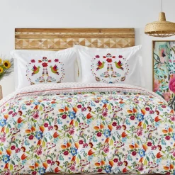 Karaca Home Parlin 100% Baumwolle Einzel Bettbezug Set Blau01 New