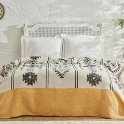 Karaca Home Raya Doppelte Baumwolldecke, Senf Senf01 New
