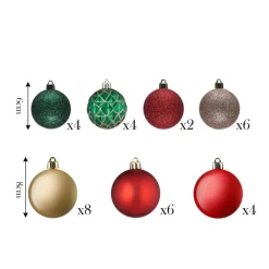 Karaca Home Red Gold 34-teiliges Baumschmuck-Set Online