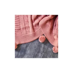 Karaca Home Kabelgestrickter Pompom Leichter Bettbezug Rose Sale