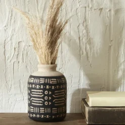 Karaca Home Rustic Vase 11,2 x 11,2 x 16 cm Schwarz Clearance