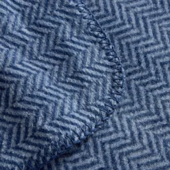 Karaca Home Sandra Doppel Fischgrätmuster-Decke, Indigo Indıgo Hot