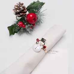 Karaca Home Schneemann 2 Stück Serviettenring Gold Clearance