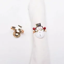 Karaca Home Schneemann 2 Stück Serviettenring Gold Clearance