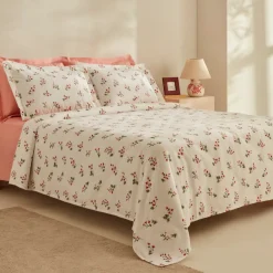 Karaca Home Silvie 100% Baumwolle Doppelbett Tagesdecke Set Rot Rot02 Hot