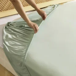 Karaca Home Spannbettlaken Doppelbett aus 100 % Baumwolljersey Mint Hot
